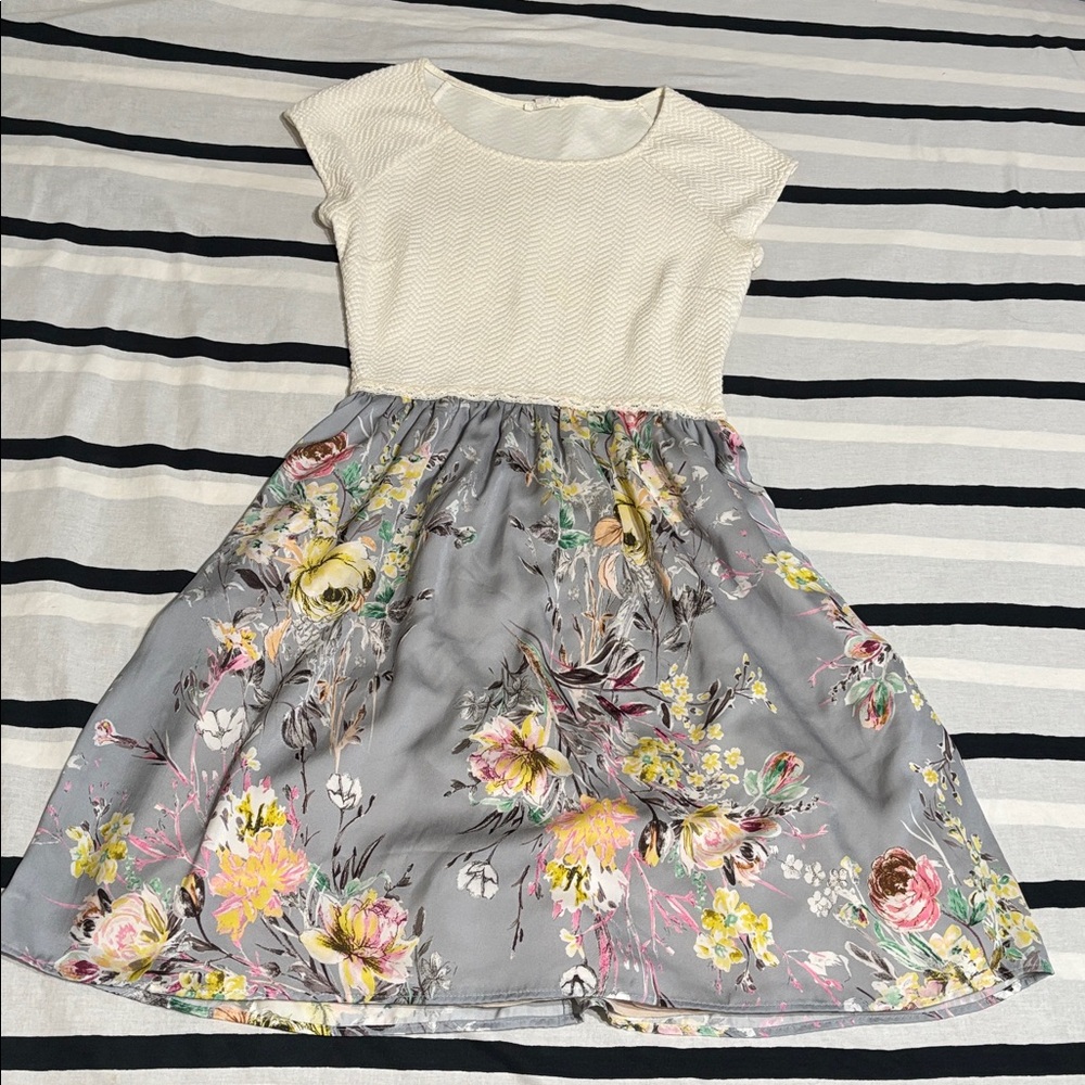 Floral Dress with Cap Sleeves